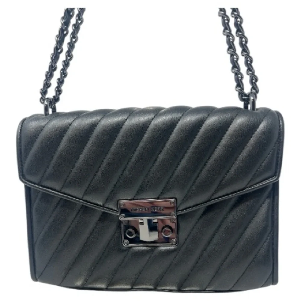 Michael Kors Rose Quilted Shoulder Bag‎ Black Medium